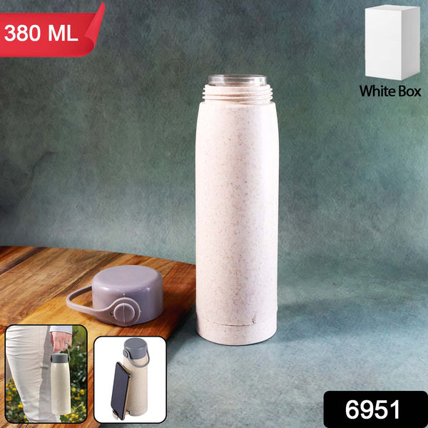 Creative Wheat Glass Water Bottle with Phone Holder (380ml)