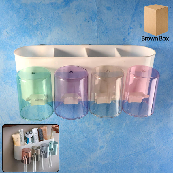 Wall Mounted Toothbrush Holder Set (1 Set)